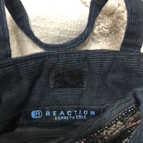 Kenneth Cole Reaction beaded evening bag. Black corduroy with beaded front.EUC - Picture 3 of 5